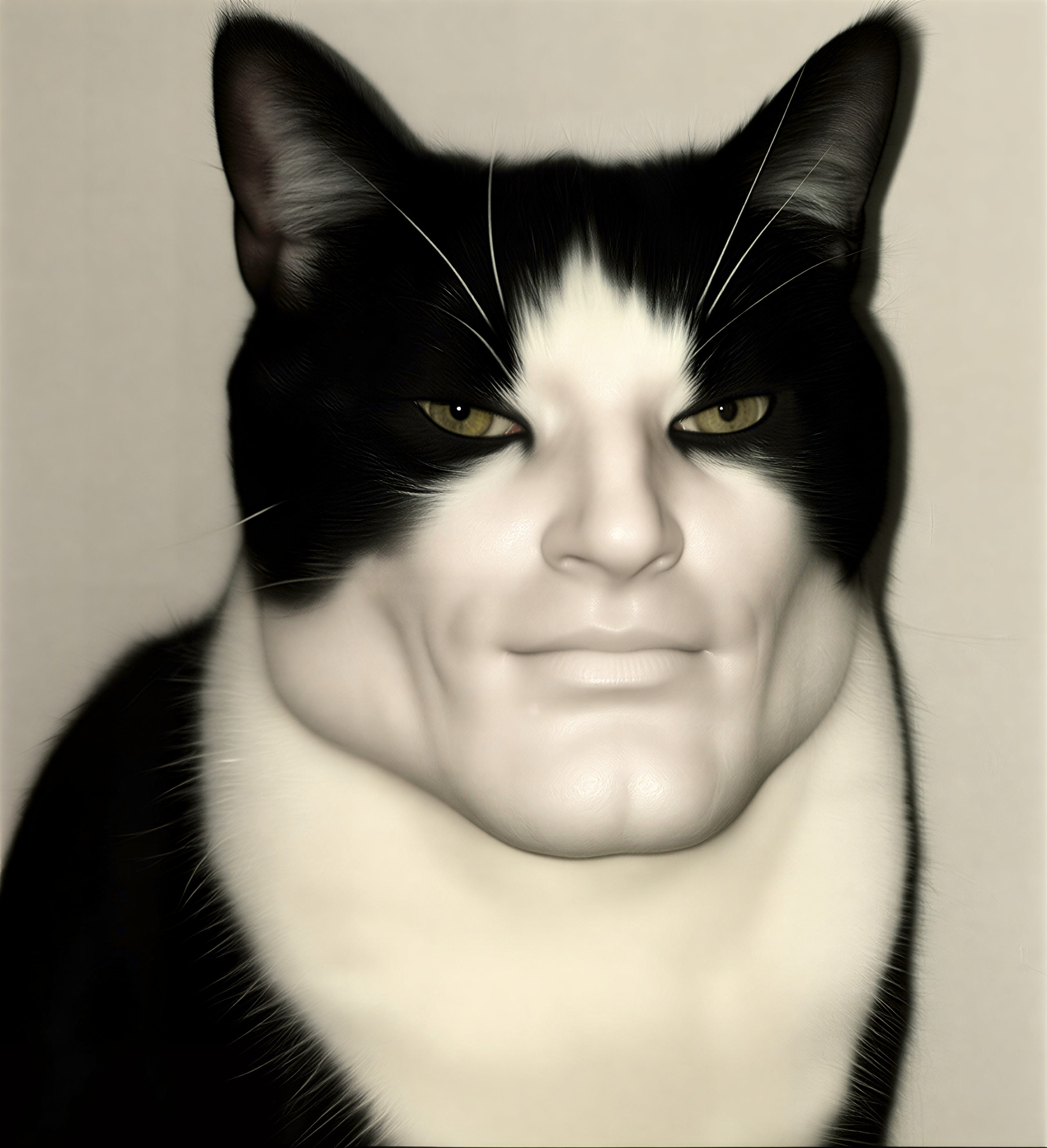 Mewing Cat Blank Meme Template