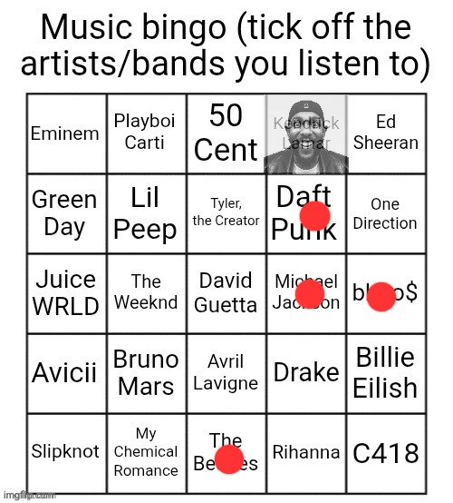Music bingo | image tagged in music bingo | made w/ Imgflip meme maker