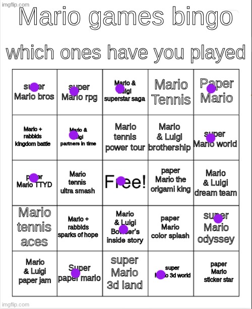 I goon to mario | image tagged in mario bingo | made w/ Imgflip meme maker