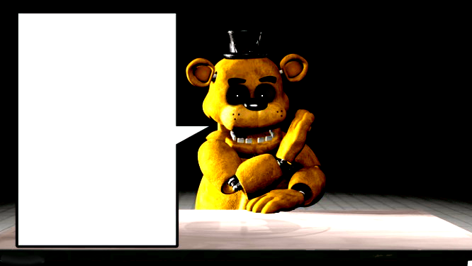 golden freddy’s announcement template Blank Meme Template