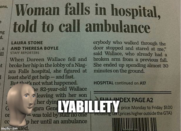 Stupid Hospital | LYABILLETY | image tagged in headlines | made w/ Imgflip meme maker