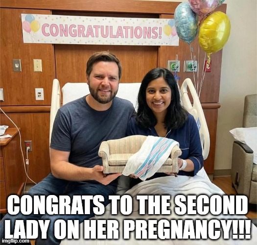 VEEP Baby | CONGRATS TO THE SECOND LADY ON HER PREGNANCY!!! | image tagged in politics,jd vance | made w/ Imgflip meme maker