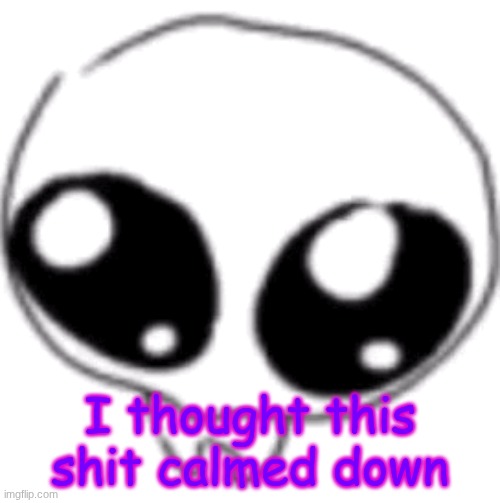 puppy eyes | I thought this shit calmed down | image tagged in puppy eyes | made w/ Imgflip meme maker
