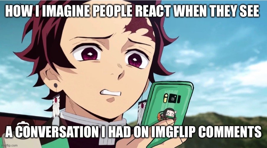 I truly do wonder about this | HOW I IMAGINE PEOPLE REACT WHEN THEY SEE; A CONVERSATION I HAD ON IMGFLIP COMMENTS | made w/ Imgflip meme maker