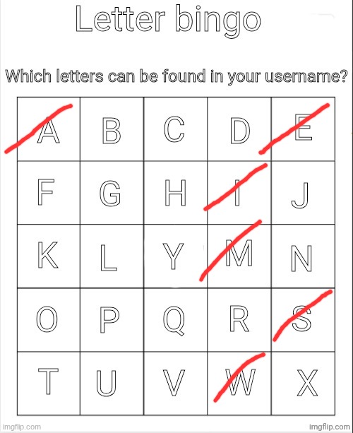 Letter bingo | image tagged in letter bingo | made w/ Imgflip meme maker