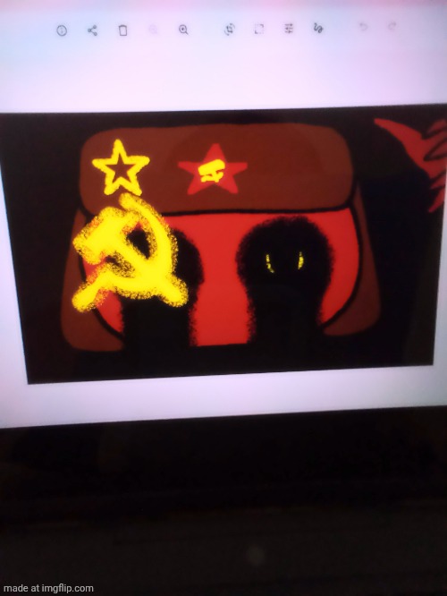 Soviet union countryball on my laptop | image tagged in countryballs,soviet union,memes,scary,fun,ussr | made w/ Imgflip meme maker