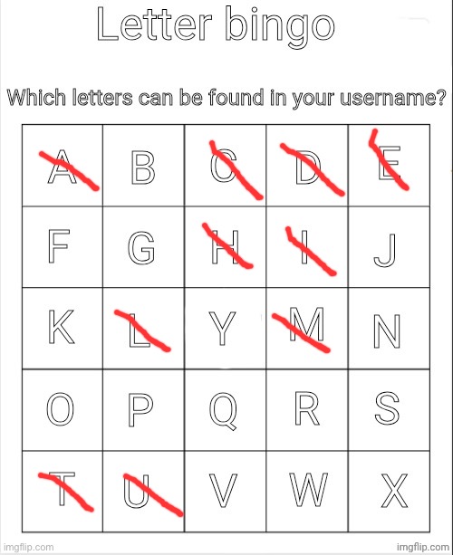 Ducc-The-Ultimate | image tagged in letter bingo | made w/ Imgflip meme maker