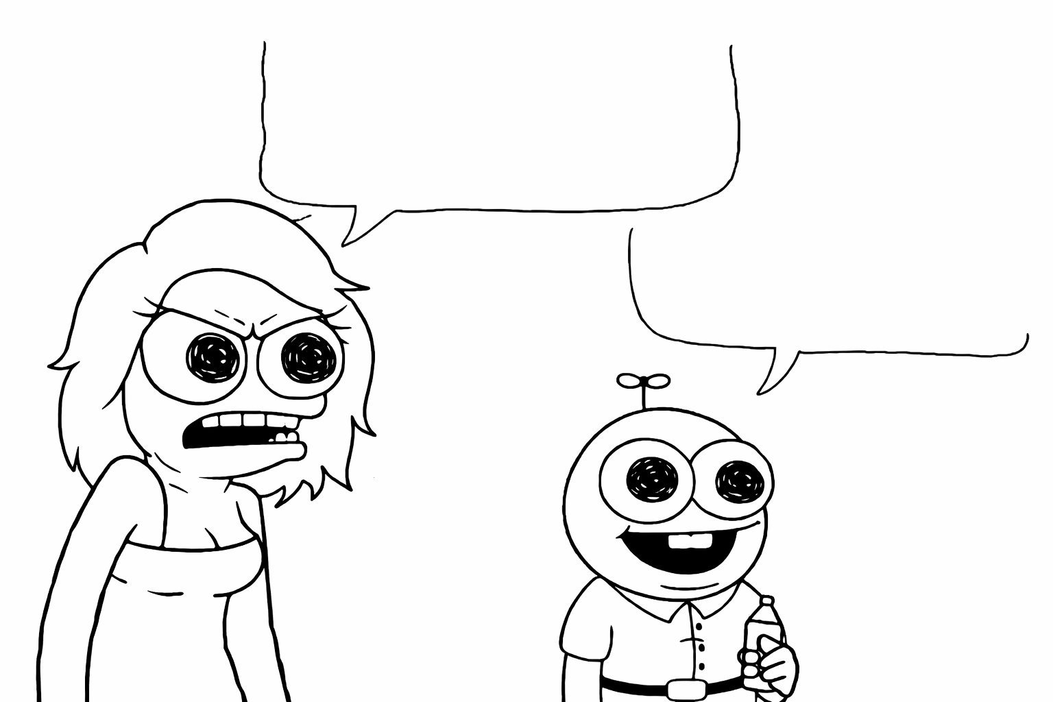 I fucking hate you and hope you die (Smiling Friends Edition) Blank Meme Template