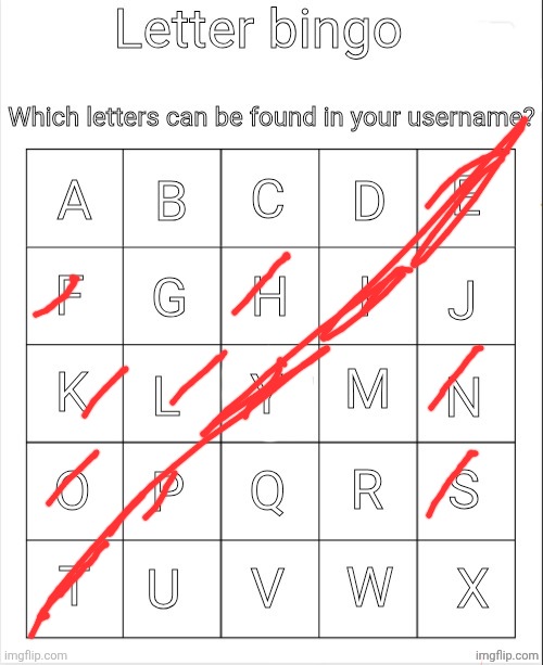 Letter bingo | image tagged in letter bingo | made w/ Imgflip meme maker