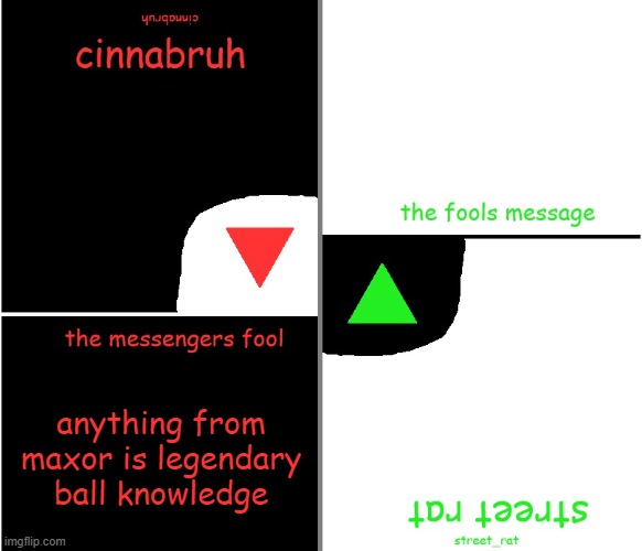 @changewing | anything from maxor is legendary ball knowledge | image tagged in street rat n cinnabruh announcement | made w/ Imgflip meme maker