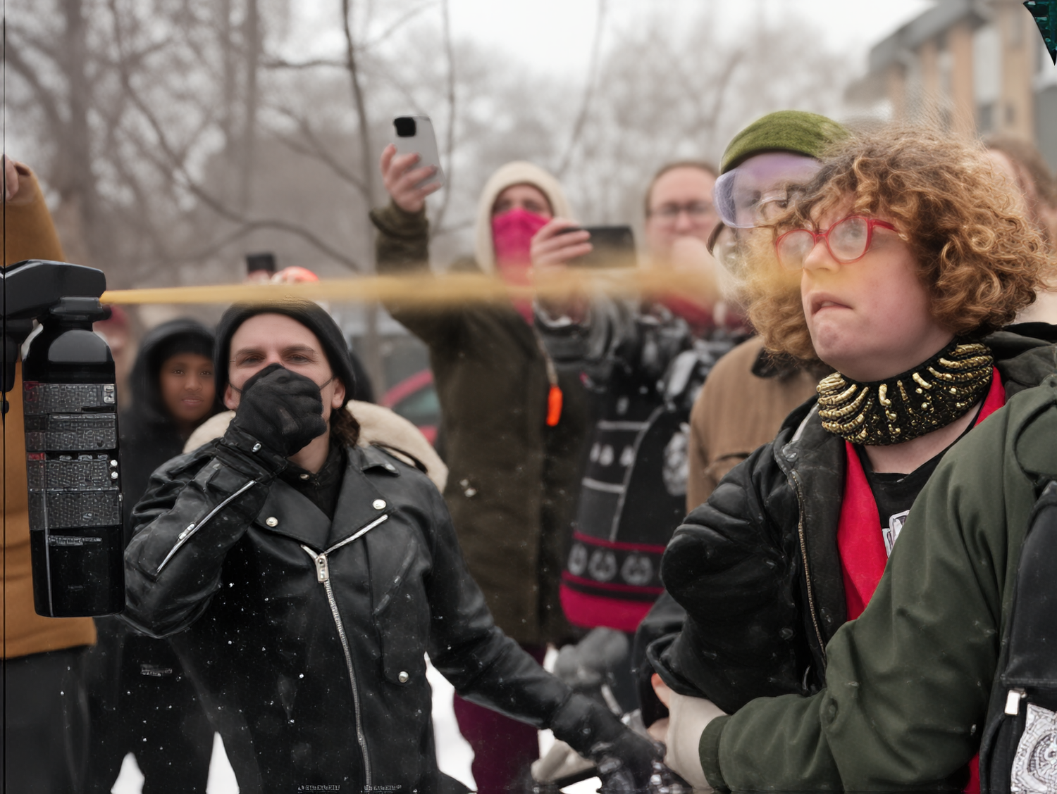 LIBBIE EATING PEPPER SPRAY Blank Meme Template