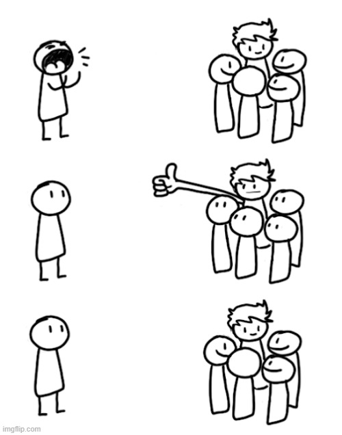 Thumbs up group talking | image tagged in thumbs up group talking | made w/ Imgflip meme maker