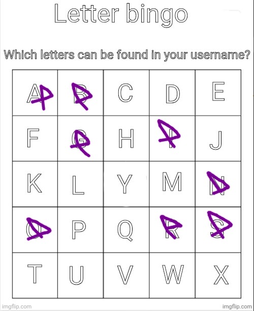 Letter bingo | image tagged in letter bingo | made w/ Imgflip meme maker