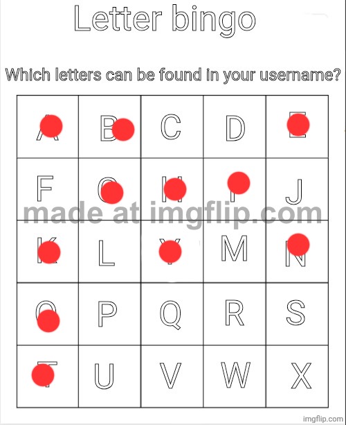 Letter bingo | image tagged in letter bingo | made w/ Imgflip meme maker
