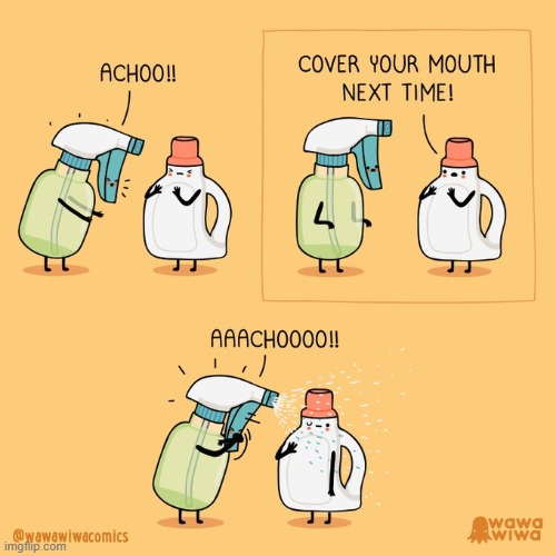 image tagged in laundry detergent,spray bottle,sneeze,sneezing,spray,oof | made w/ Imgflip meme maker