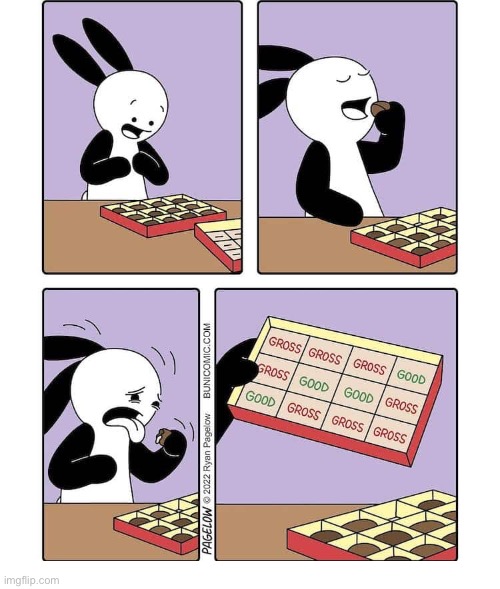 Buni Comics | image tagged in comics,buni comics,candy,sampler,good,gross | made w/ Imgflip meme maker