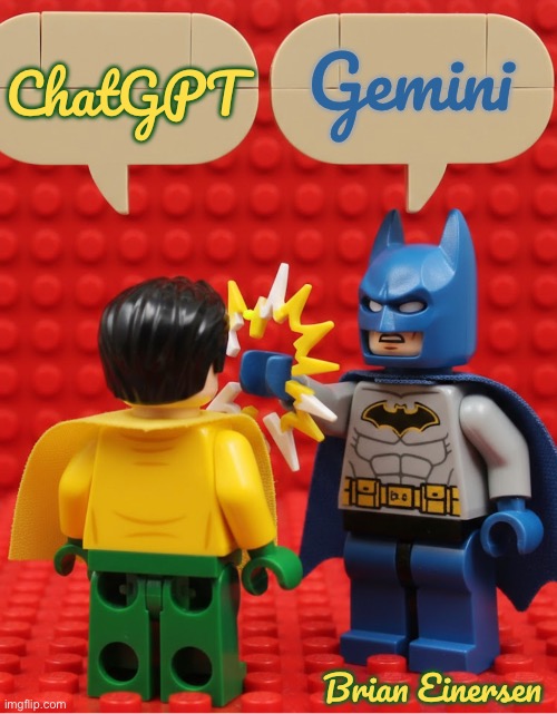 Robin’ Gems | Gemini; ChatGPT; Brian Einersen | image tagged in batman slapping robin,chatgpt,gemini,ai art,lego art,brian einersen | made w/ Imgflip meme maker