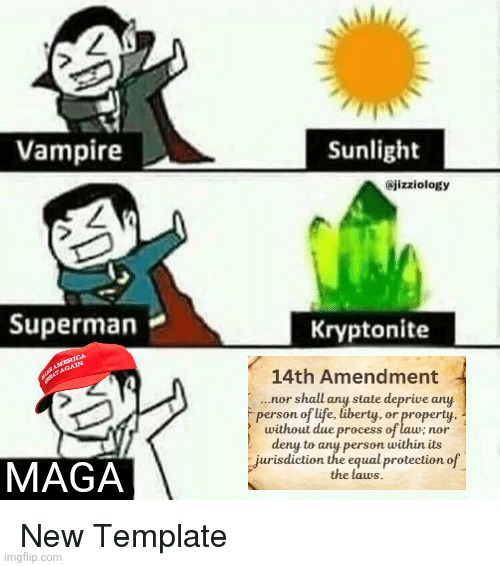 The constitution guarantees due process for illegals too so stop defending ICE's unlawful violence | MAGA | image tagged in vampire superman meme,ice,immigration,maga,conservative logic,14th amendment | made w/ Imgflip meme maker