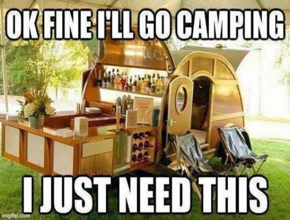 Camping Needs | image tagged in repost | made w/ Imgflip meme maker