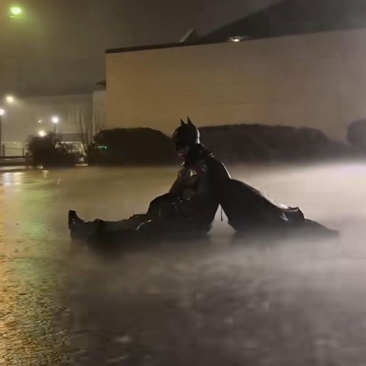 Batman in rain Blank Meme Template