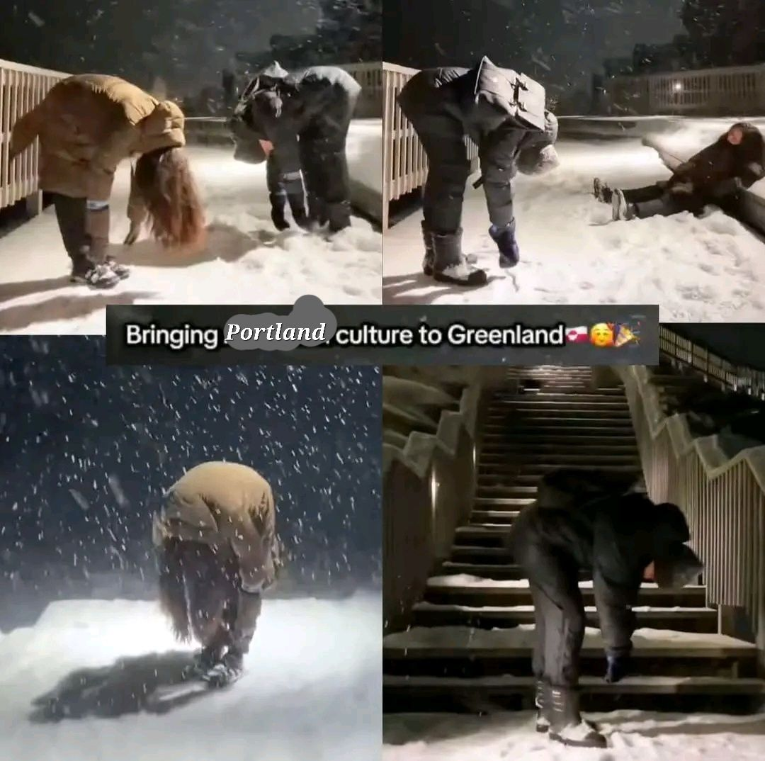 Fentanyl addicts bent over in a snow storm Blank Meme Template