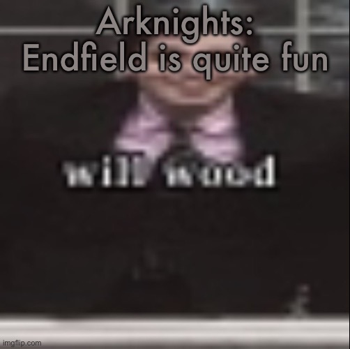 will wood | Arknights: Endfield is quite fun | image tagged in will wood | made w/ Imgflip meme maker