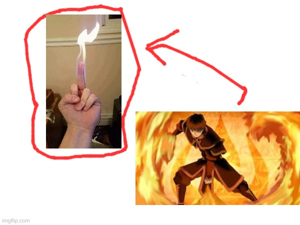 he's firebending! | made w/ Imgflip meme maker