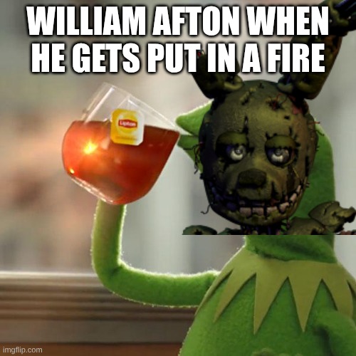 But That's None Of My Business Meme | WILLIAM AFTON WHEN HE GETS PUT IN A FIRE | image tagged in memes,but that's none of my business,kermit the frog | made w/ Imgflip meme maker