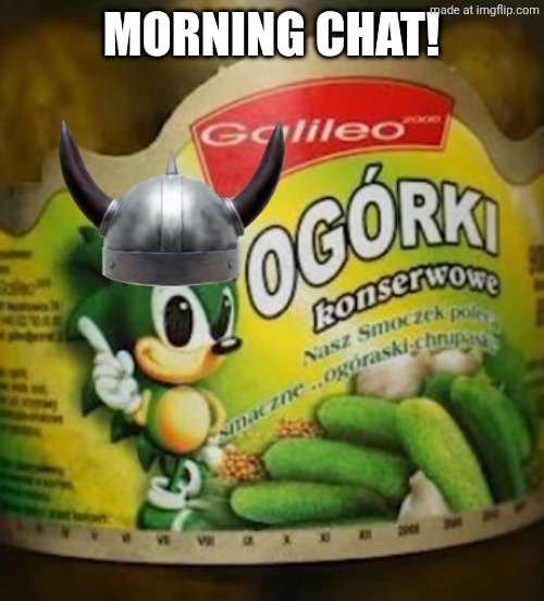 How the fuck do you say that in Viking? | MORNING CHAT! | image tagged in sonic pickles | made w/ Imgflip meme maker