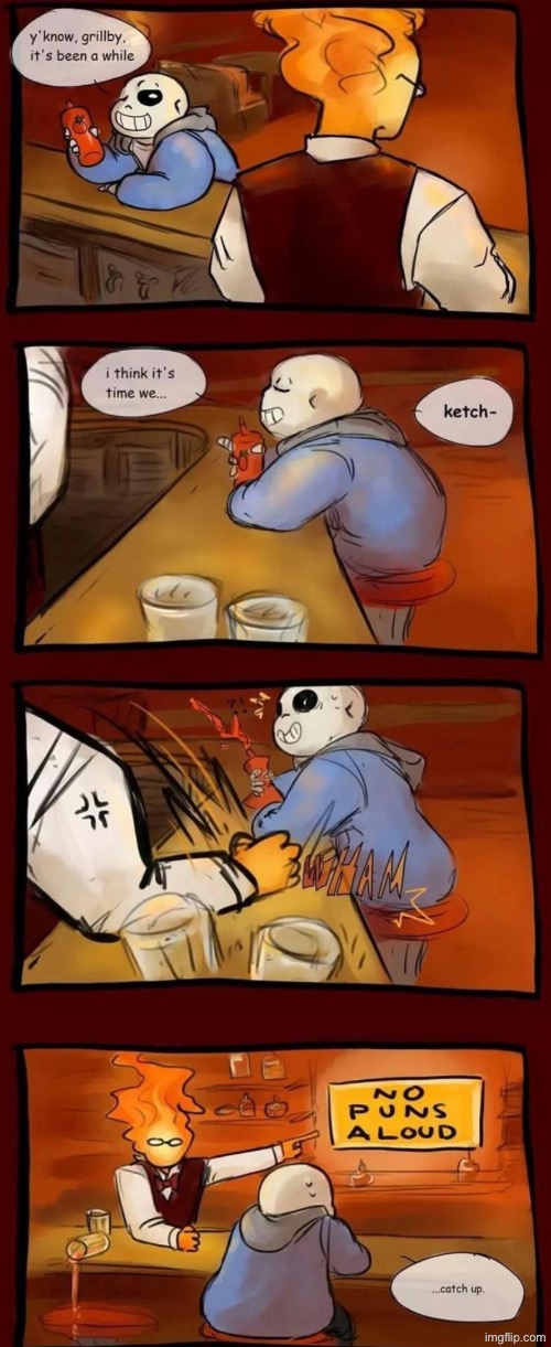 Grillby caught sans lacking | made w/ Imgflip meme maker