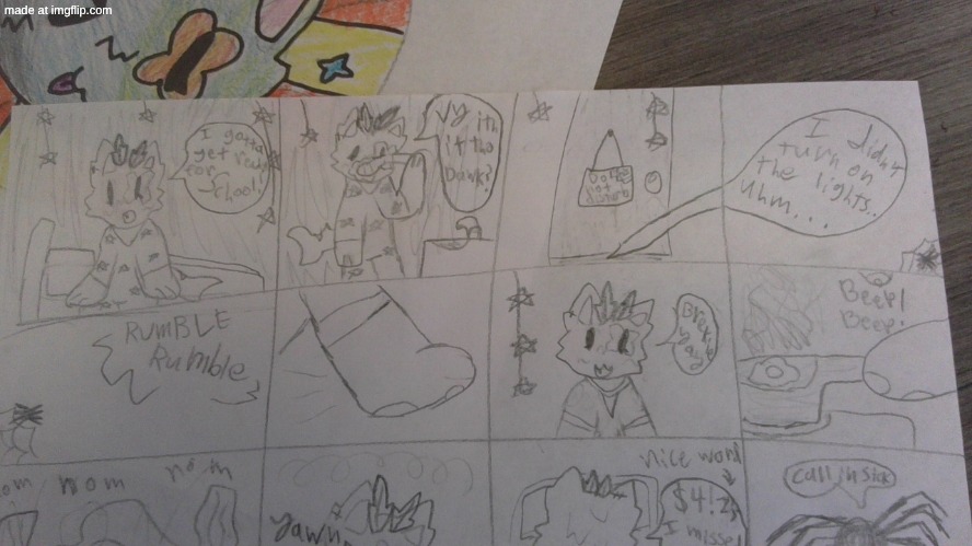 a comic I did of my fursona (no color) | made w/ Imgflip meme maker