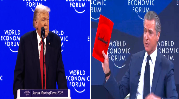 Trump trolls Gavin Newsom at Davos Blank Meme Template