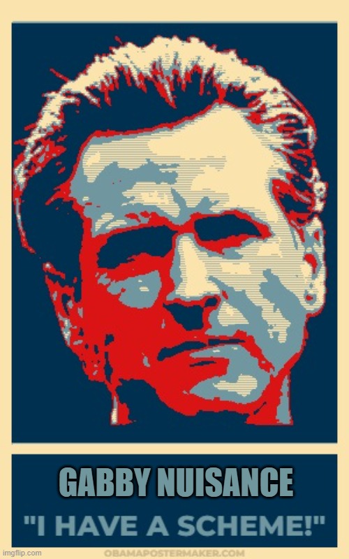 Gabby nuisance | GABBY NUISANCE | image tagged in gavin i have a scheme newsom | made w/ Imgflip meme maker