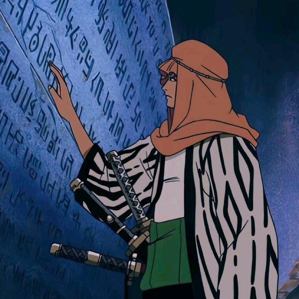 Zoro reading poneglyphs Blank Meme Template