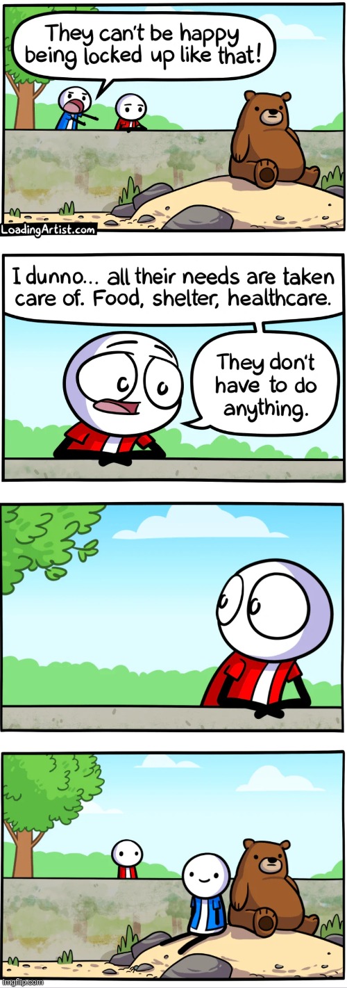 relatable | image tagged in comics,loadingartist,zoo,bears,living,relatable | made w/ Imgflip meme maker