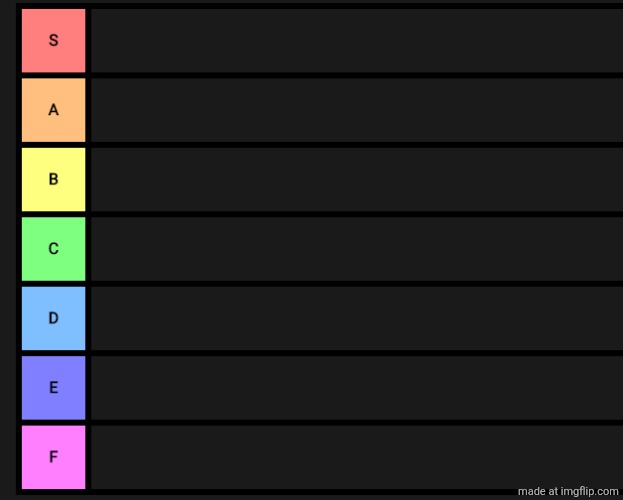comment and I rate you | image tagged in s-f teir | made w/ Imgflip meme maker