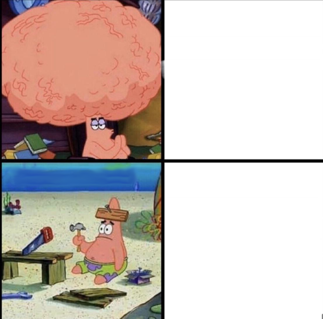 big brain patrick Blank Meme Template