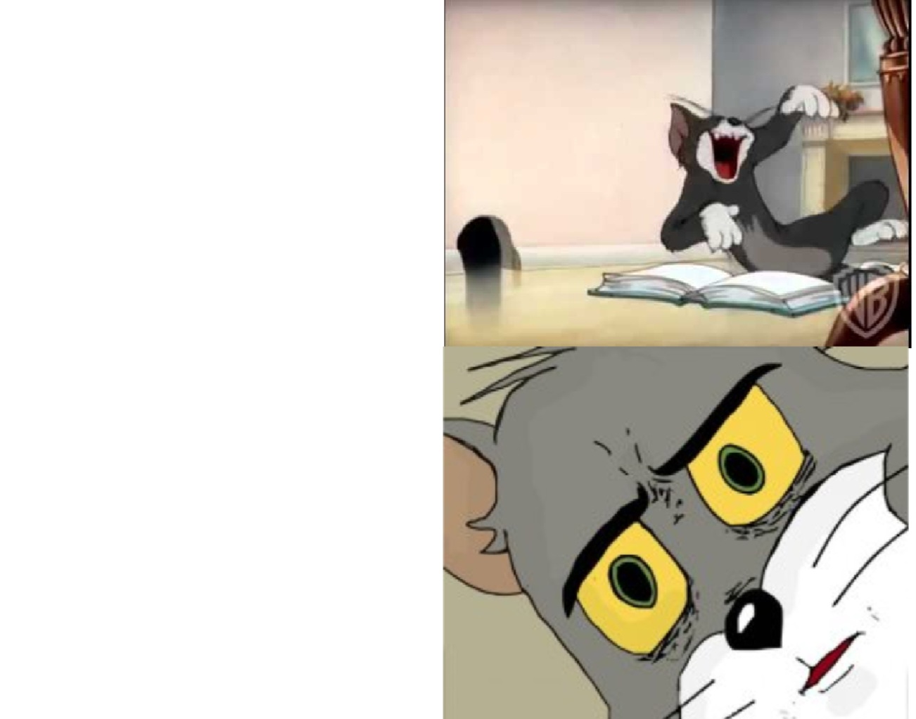 Laughing then concerned Blank Meme Template