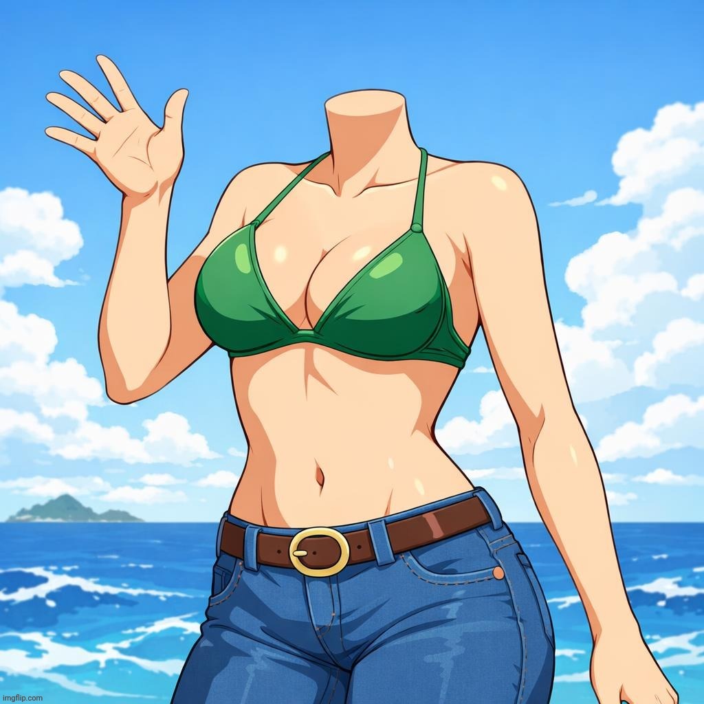 Headless Nami says hi | image tagged in headless nami | made w/ Imgflip meme maker