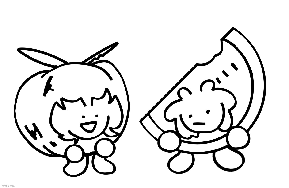 Skrunkly and scrimblo in stupid fucking tomato and melon costumes | made w/ Imgflip meme maker