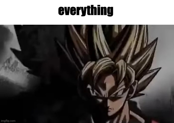 Goku Staring | everything | image tagged in goku staring | made w/ Imgflip meme maker