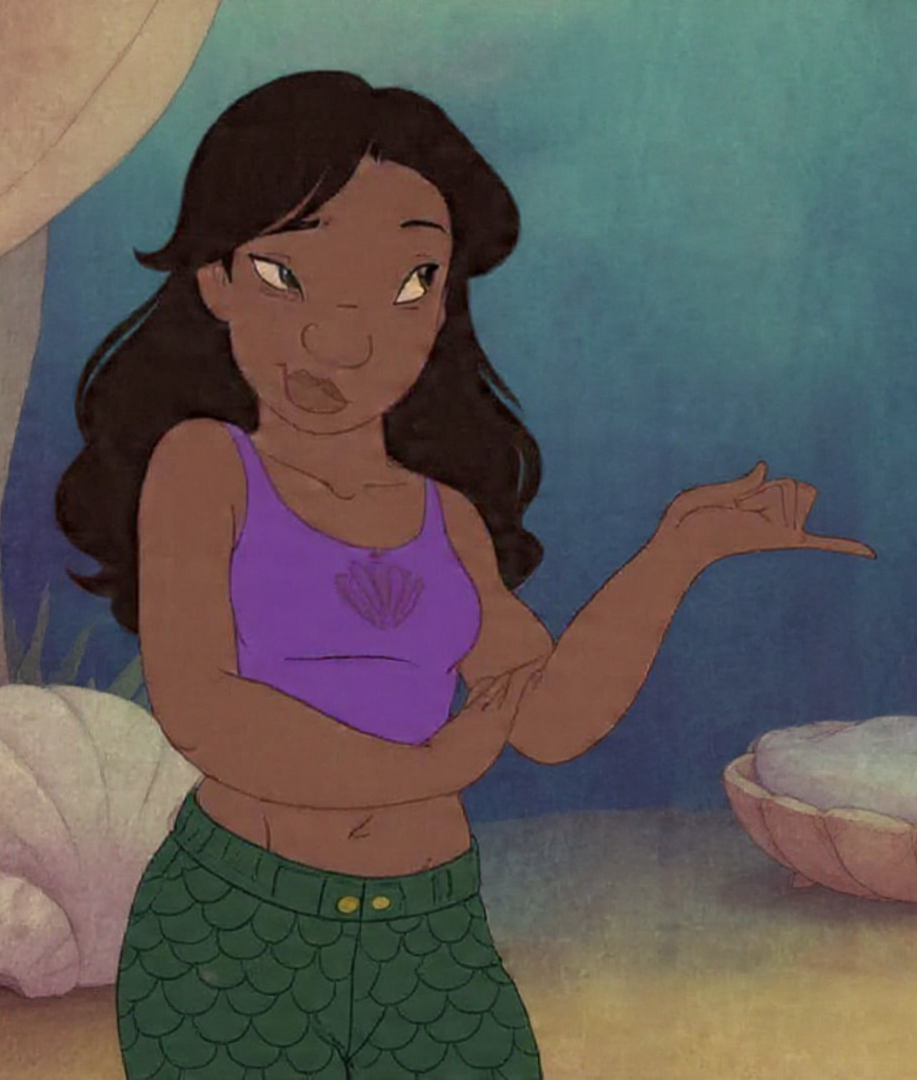 Nani Pelekai Wearing a Purple Top and Green Pants Blank Meme Template