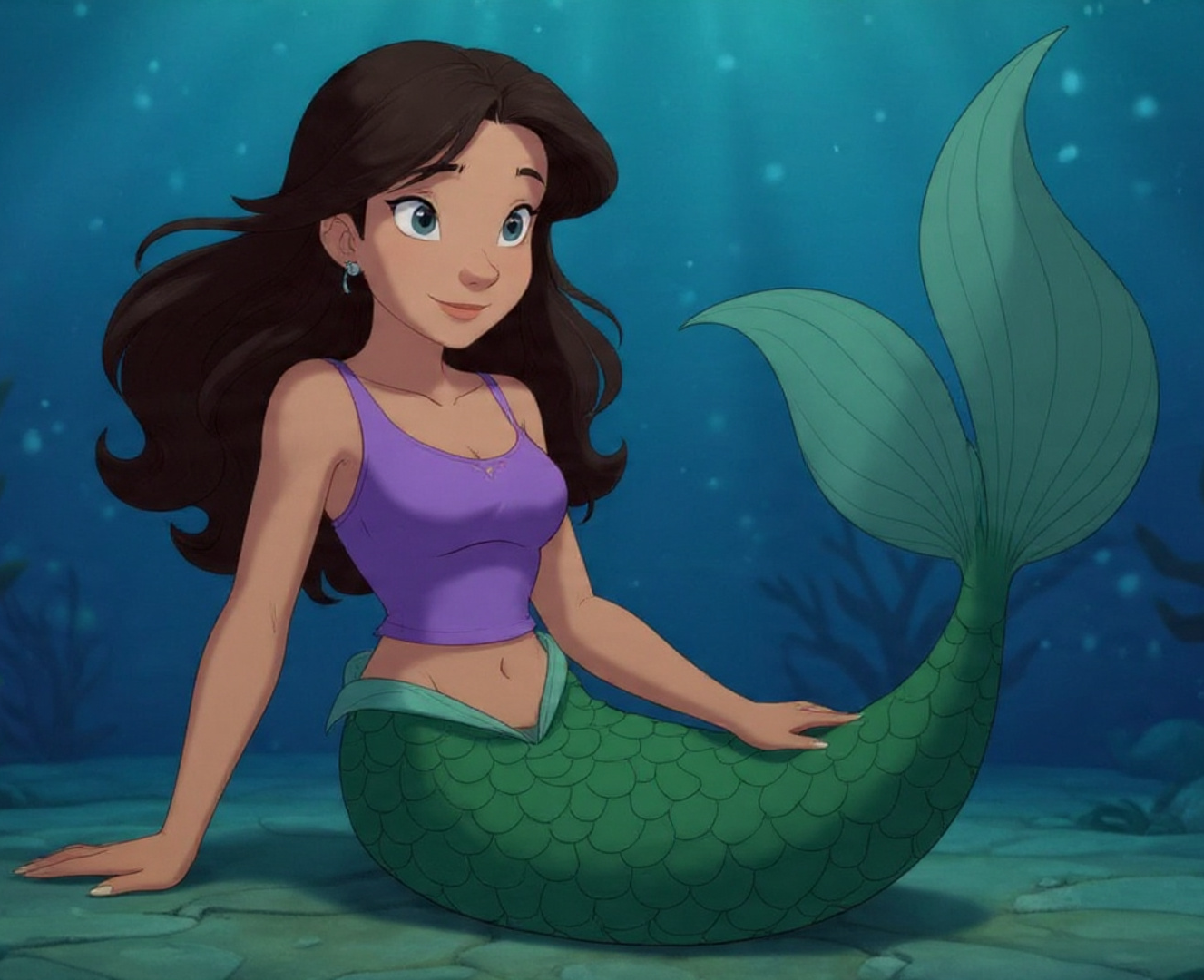 Princess Ariel and Nani Pelekai Fusion Blank Meme Template