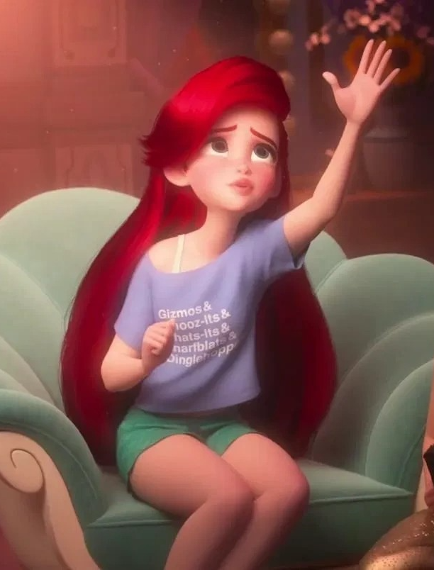 Ariel Wearing Hers Comfy Outfit Blank Meme Template
