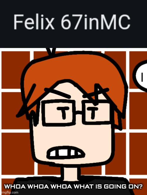 According to MC: Felix doing the annoying number to him. | WHOA WHOA WHOA WHAT IS GOING ON? | image tagged in moscovio may but mad,mc,memes,67,felix | made w/ Imgflip meme maker