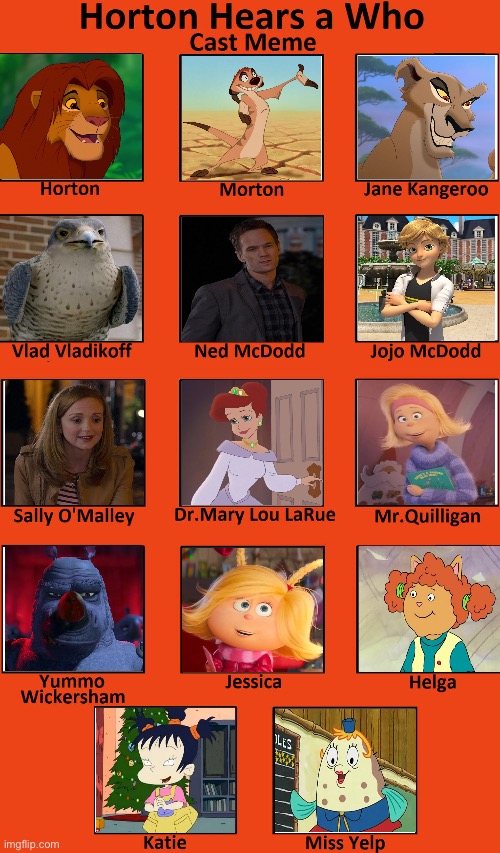 Horton Hears a Who cast version | image tagged in horton hears a who cast meme | made w/ Imgflip meme maker