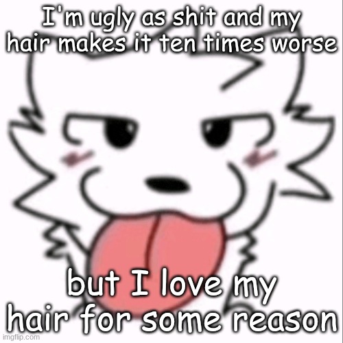:p | I'm ugly as shit and my hair makes it ten times worse; but I love my hair for some reason | image tagged in p | made w/ Imgflip meme maker
