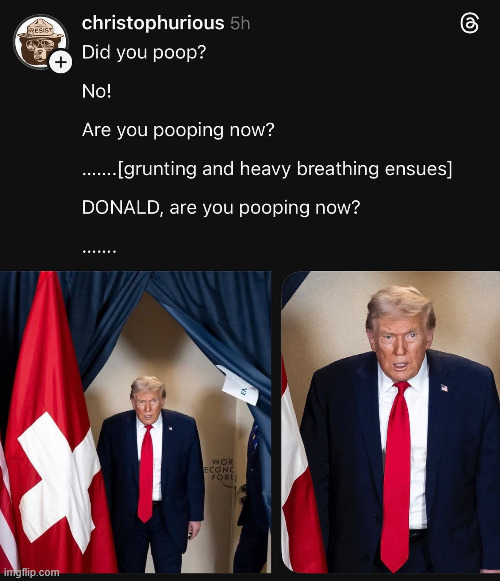 He's poooooooping.  | made w/ Imgflip meme maker