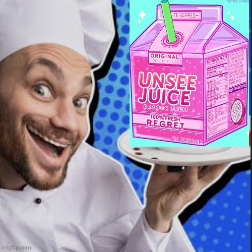 Chef serving clorox | image tagged in chef serving clorox | made w/ Imgflip meme maker