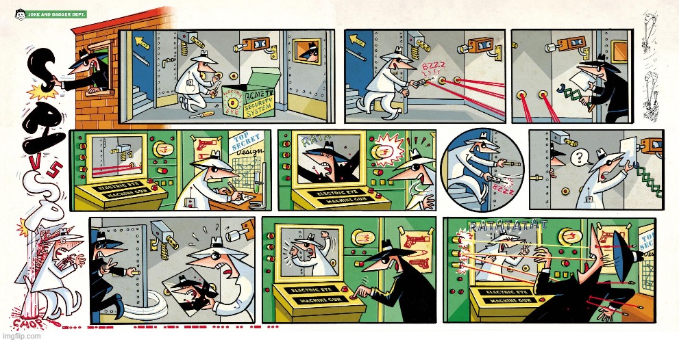 image tagged in spy vs spy,security,system,camera,lasers,button | made w/ Imgflip meme maker